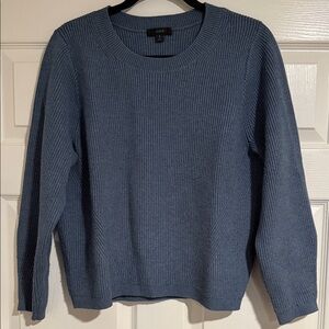 J. Crew Dusty Blue Ribbed Crewneck Sweater